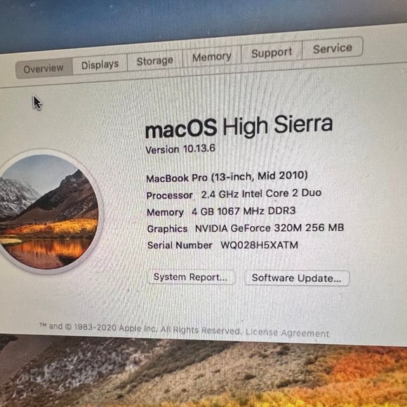 Apple MacBook Pro 13.3" Laptop Mid 2010 4GB | 240-GB SSD | 2.4 GHz Core 2 Duo - Picture 2 of 10